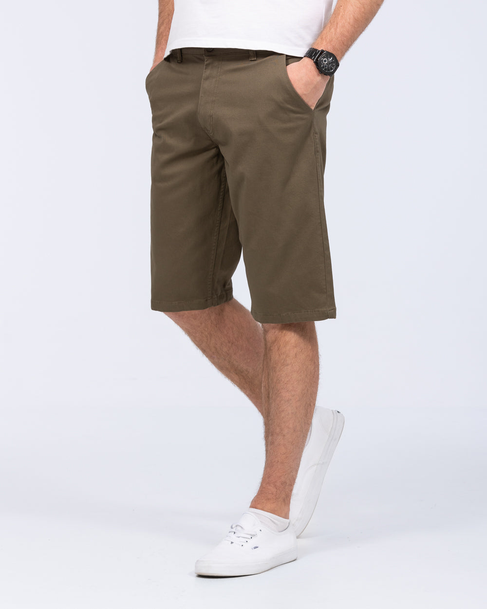 2t Grant Regular Fit Tall Mens Extra Long Chino Shorts (khaki) 13