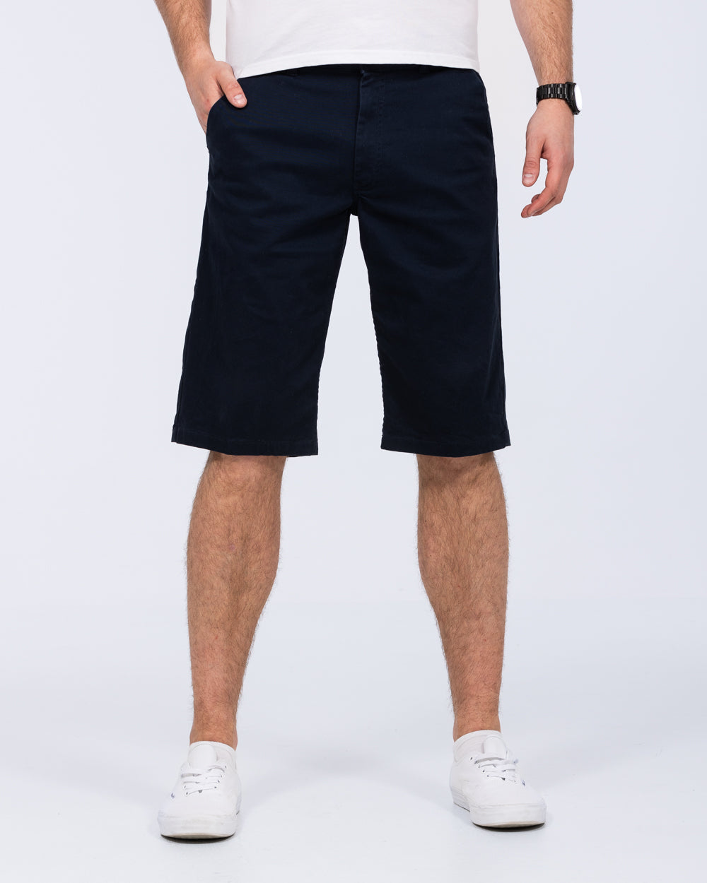2t Grant Regular Fit Tall Mens Extra Long Chino Shorts (navy