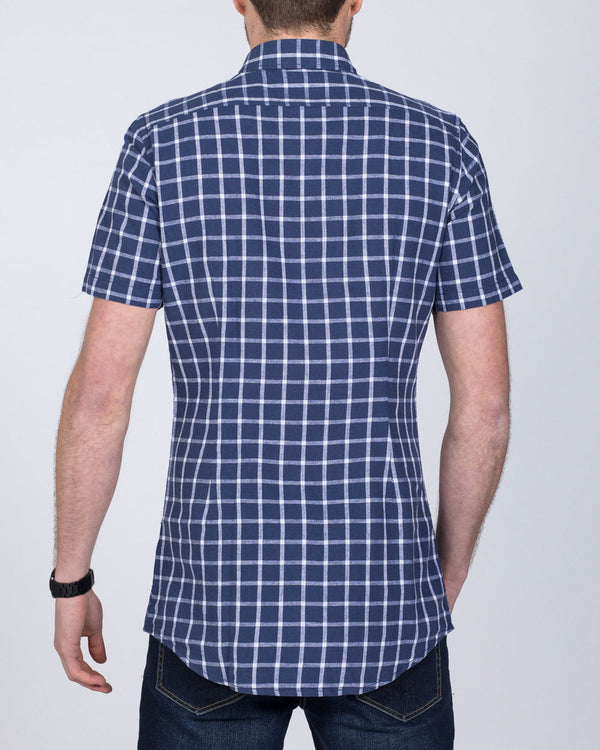 2t Short Sleeve Tall Shirt (denim check)