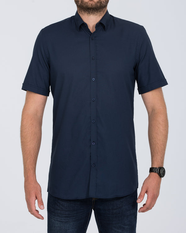 2t Leo Slim Fit Short Sleeve Tall Shirt (navy blue)