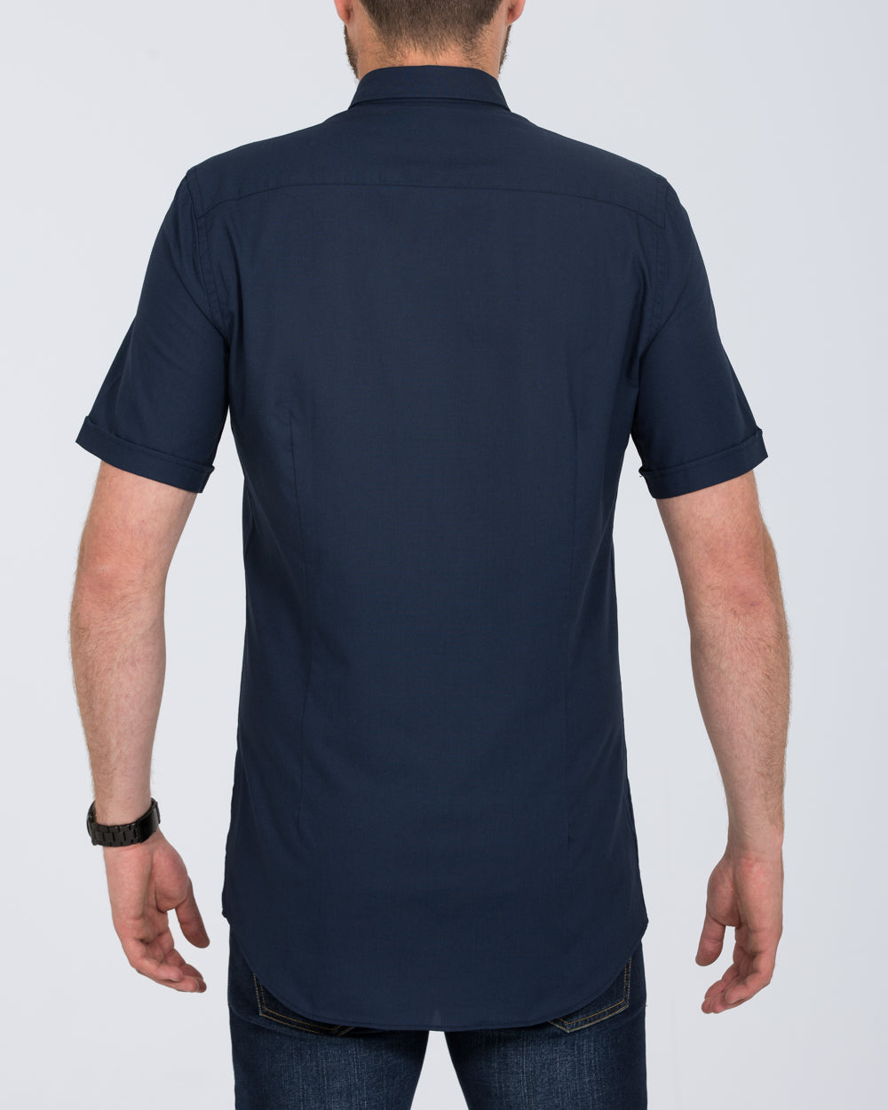 2t Leo Slim Fit Short Sleeve Tall Shirt (navy blue)
