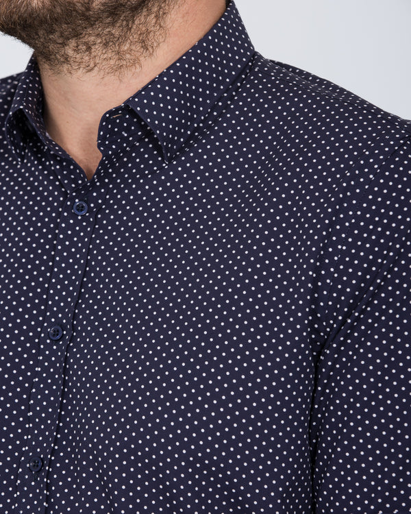 2t Leo Slim Fit Short Sleeve Tall Shirt (navy dot)