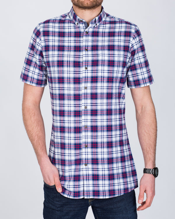 2t Short Sleeve Tall Shirt (navy check)