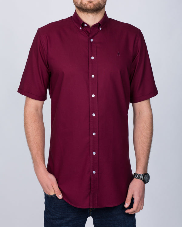 2t Slim Fit Short Sleeve Tall Shirt (burgundy)