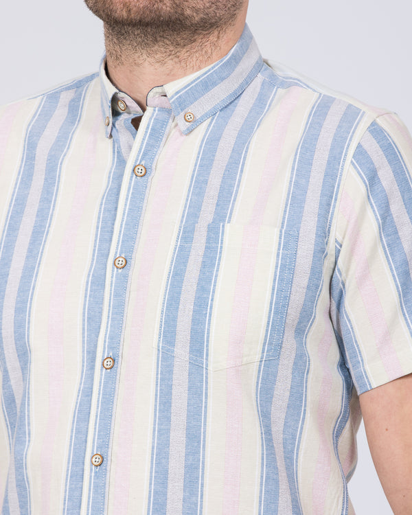 2t Tall Linen Blend Short Sleeve Shirt (multi stripe)