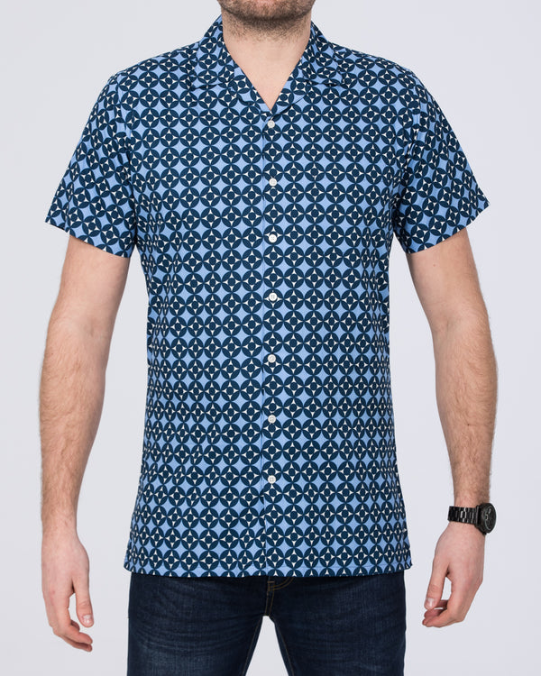 2t Slim Fit Tall Short Sleeve Revere Shirt (geometric)