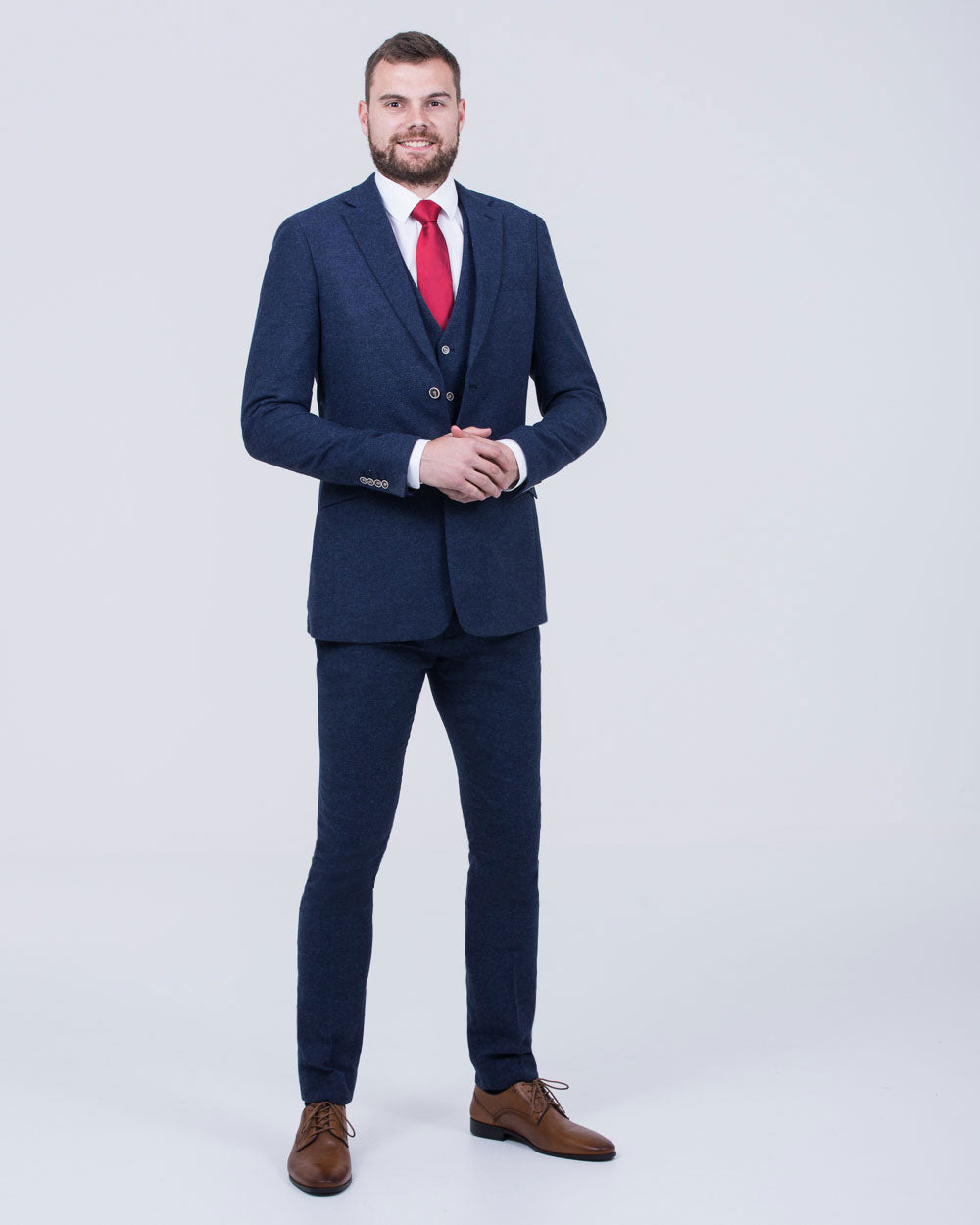 Skopes Jude Slim Fit Tall Suit (navy herringbone)