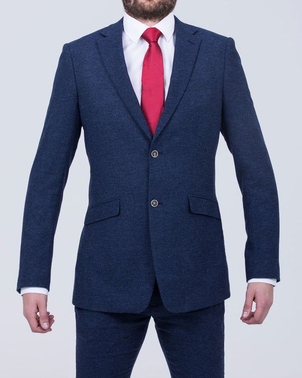 Skopes Jude Slim Fit Tall Suit Jacket (navy herringbone)