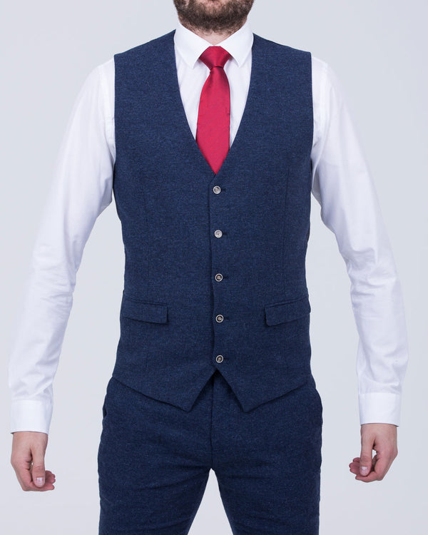 Skopes Jude Slim Fit Tall Waistcoat (navy herringbone)