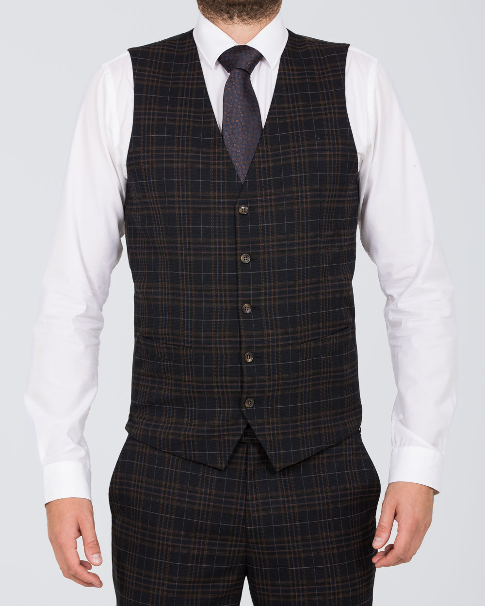 Skopes Alton Tall Suit Waistcoat (brown/blue/black)