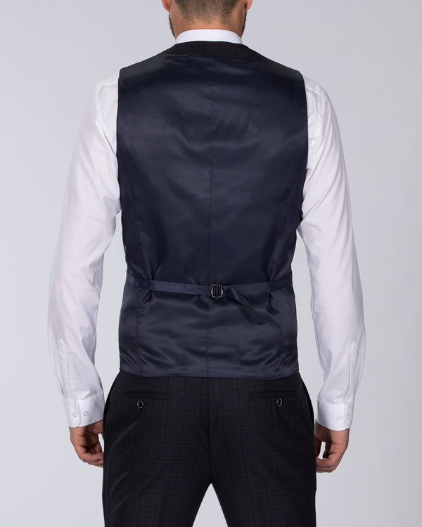 Skopes Slim Fit Tall Waistcoat (navy/rust check)