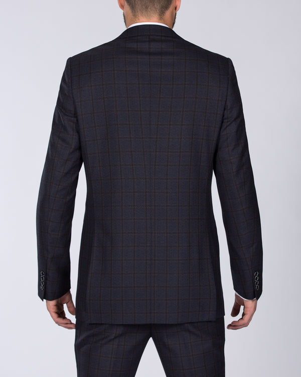 Skopes Slim Fit Tall Suit (navy/rust check)