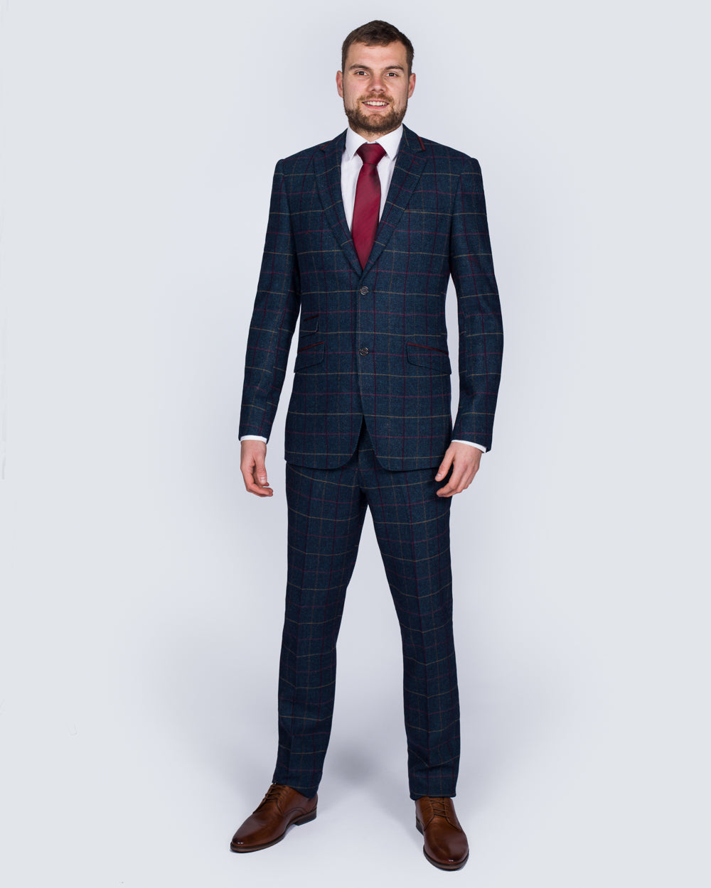 Skopes Slim Fit Tall Suit (aqua/wine)