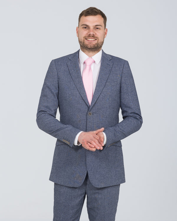 Skopes Jude Slim Fit Tall Suit (blue herringbone)