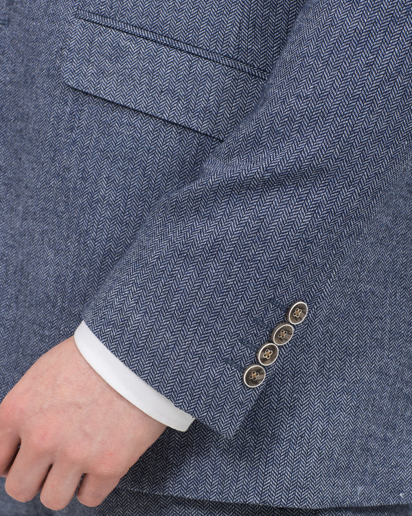 Skopes Jude Slim Fit Tall Suit (blue herringbone)