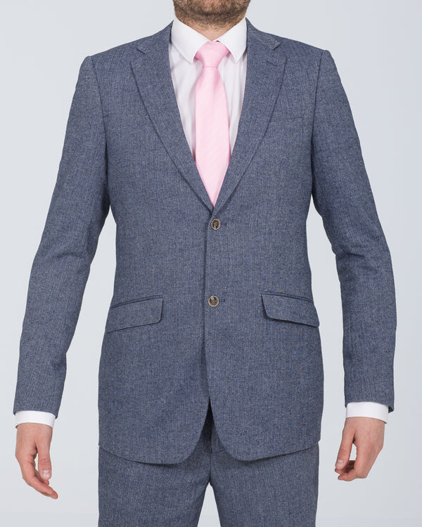 Skopes Jude Slim Fit Tall Suit (blue herringbone)