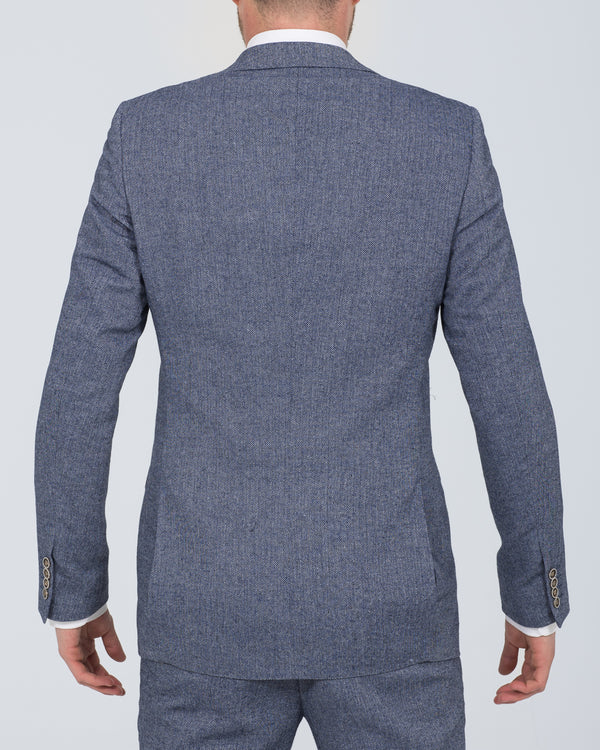 Skopes Jude Slim Fit Tall Suit (blue herringbone)