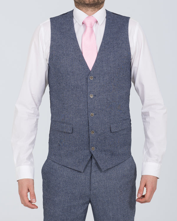 Skopes Jude Slim Fit Tall Suit (blue herringbone)