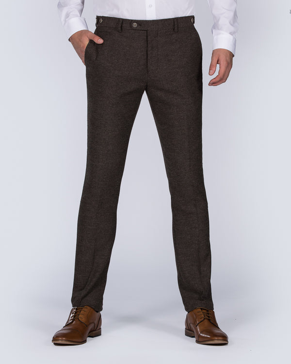 Skopes Jude Skinny Tall Tweed Suit Trousers (brown herringbone)