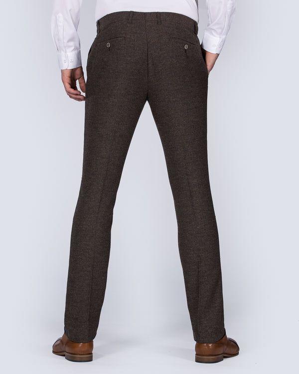 Skopes Jude Skinny Fit Tall Tweed Suit (brown herringbone)
