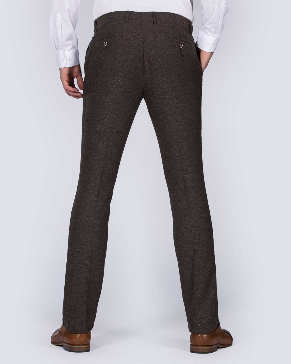 Skopes Jude Skinny Tall Tweed Suit Trousers (brown herringbone)
