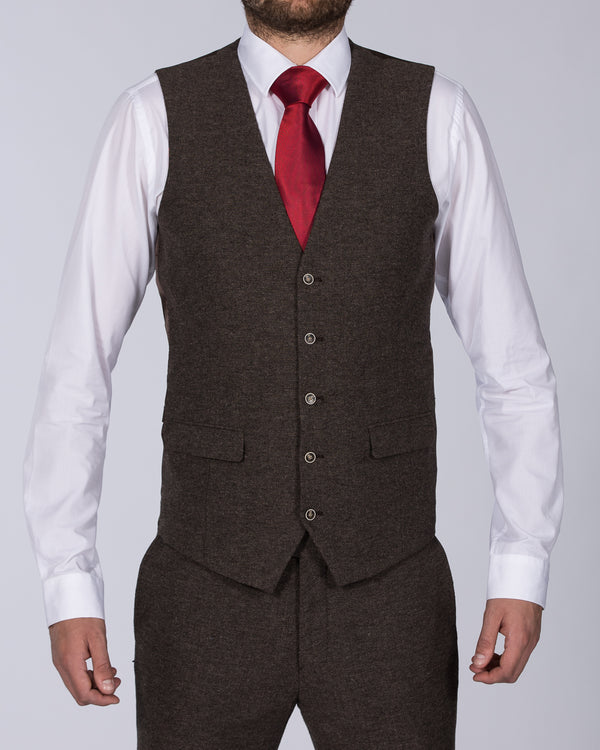 Skopes Jude Skinny Fit Tall Tweed Suit (brown herringbone)