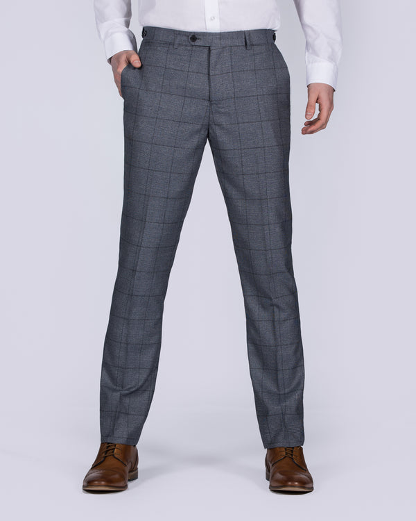 Skopes Reece Slim Fit Tall Suit Trousers (blue check)