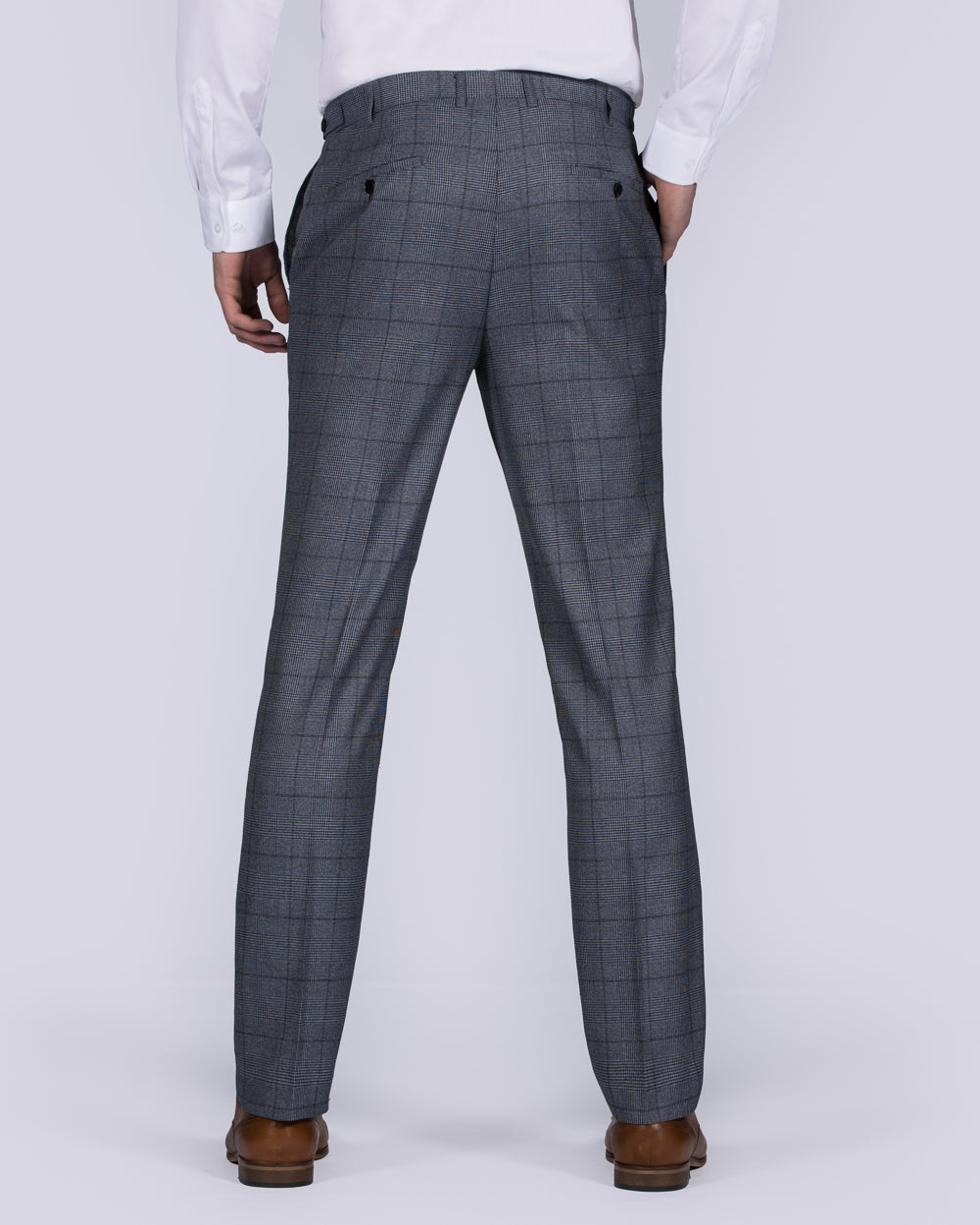Skopes Reece Slim Fit Tall Suit Trousers (blue check)