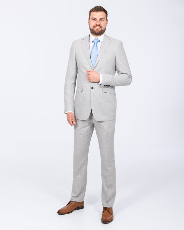 Skopes Tuscany Slim Fit Tall Linen Blend Suit (silver)