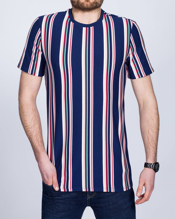 2t Tall Striped T-Shirt (navy/red)