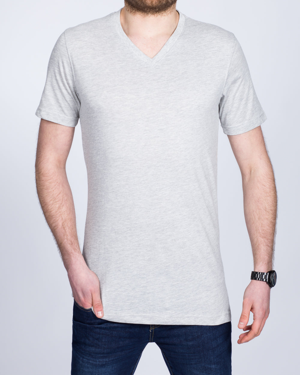 2t Samuel Tall V-Neck T-Shirt (heather grey)