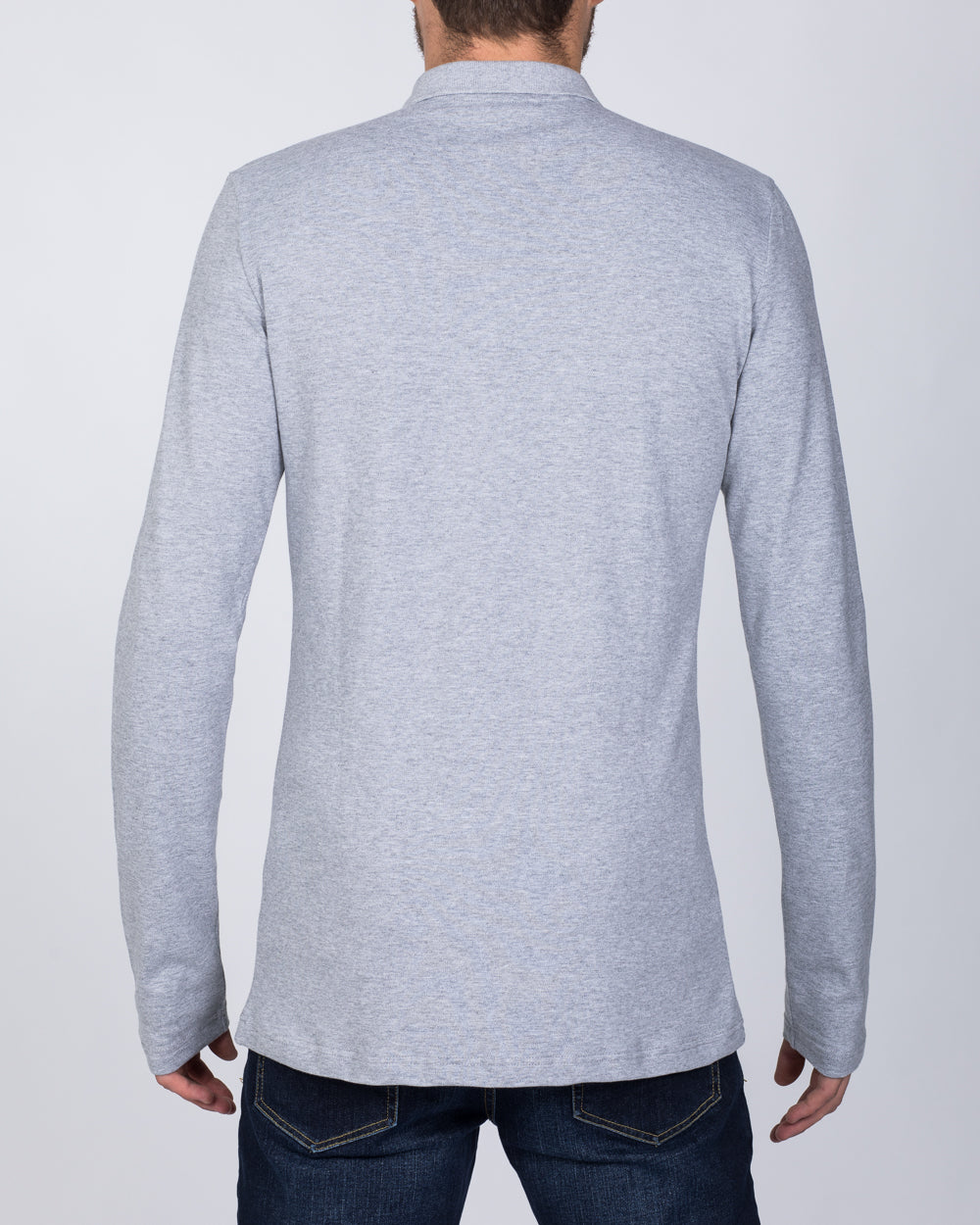 2t Slim Fit Long Sleeve Polo Shirt (heather grey)