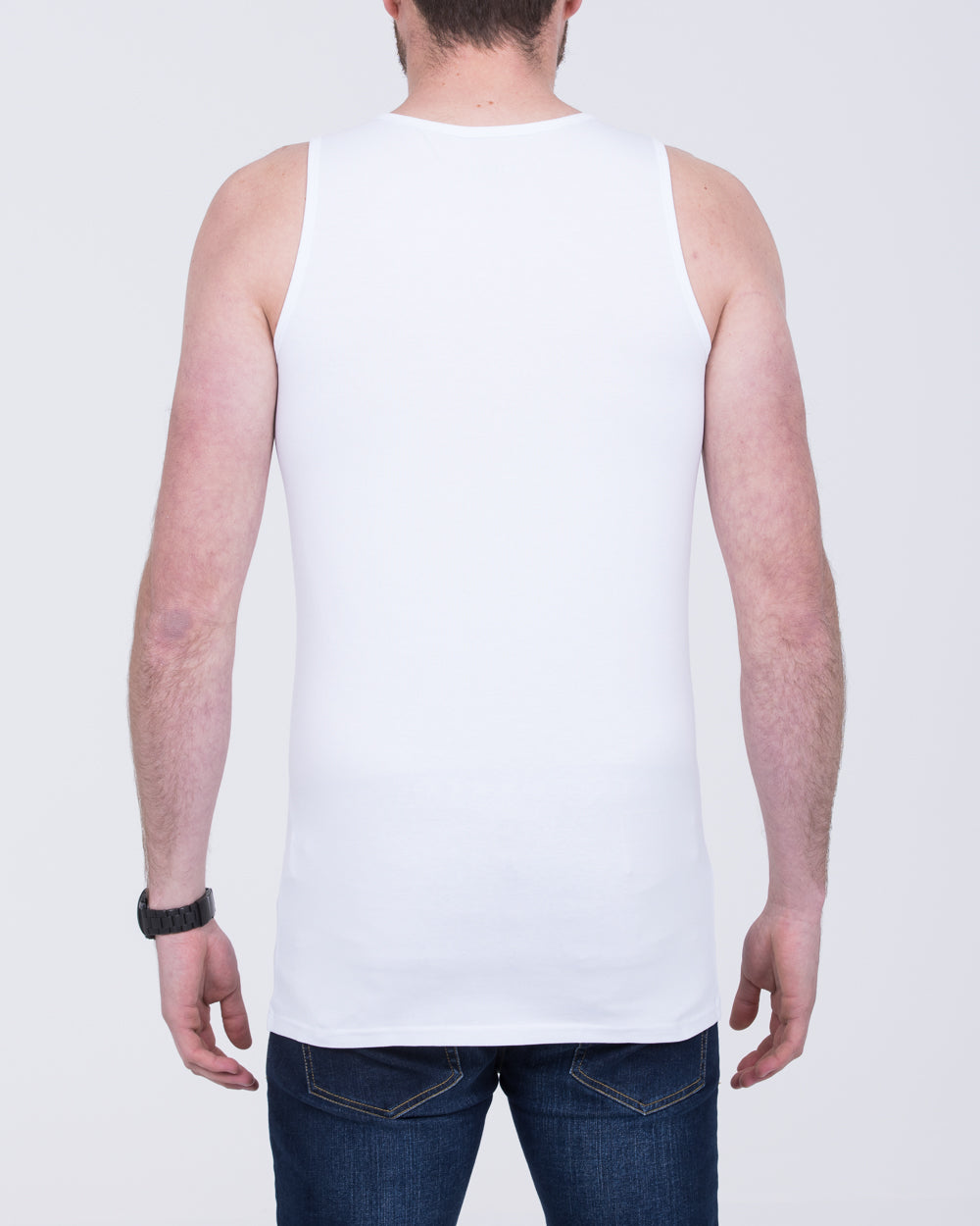 Girav Sleeveless Extra Tall Vest (white) Twin Pack