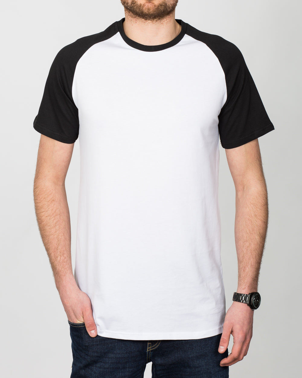 2t Tall Raglan T-Shirt (white/black)