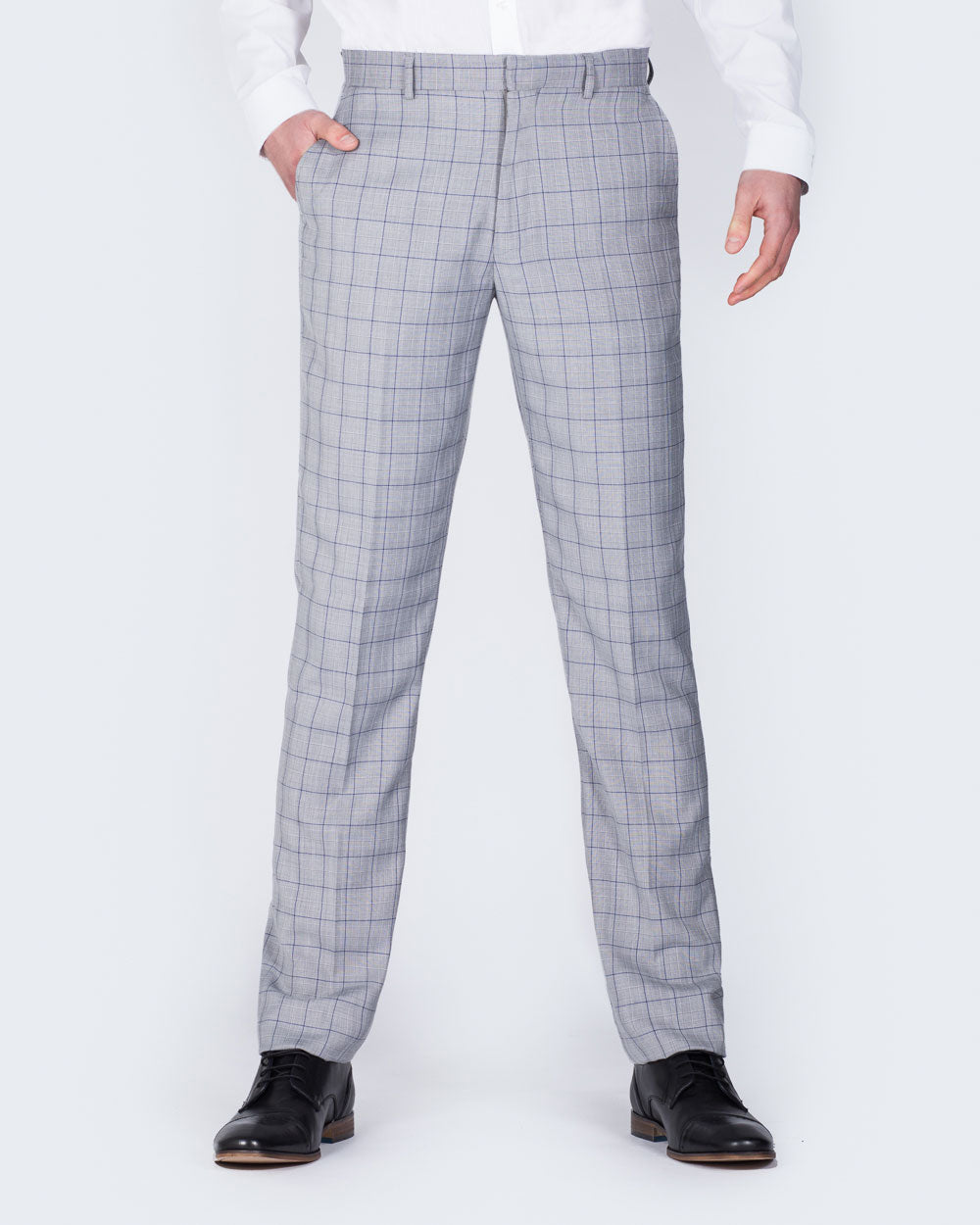 2t Slim Fit Tall Trousers (grey check)
