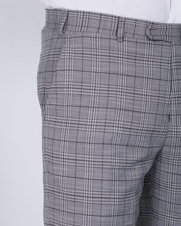 Skopes Keenan Tapered Fit Tall Trousers (silver/grey check)