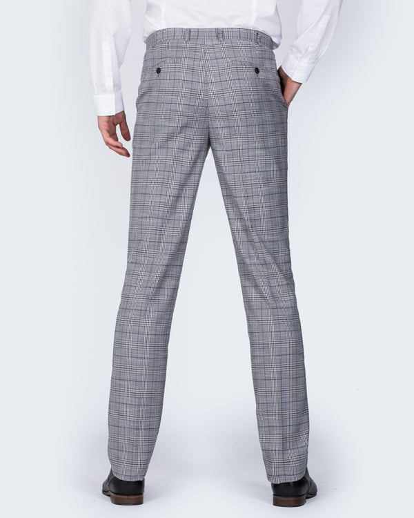 Skopes Keenan Tapered Fit Tall Trousers (silver/grey check)