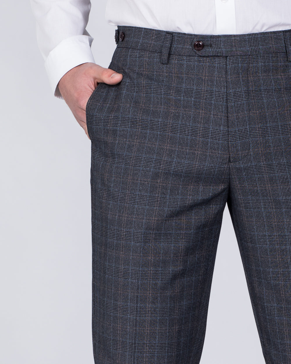 Skopes Witton Slim Fit Tall Trousers (grey/blue check)
