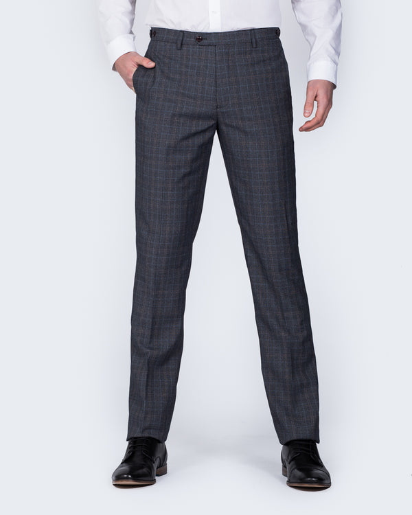 Skopes Witton Slim Fit Tall Trousers (grey/blue check)