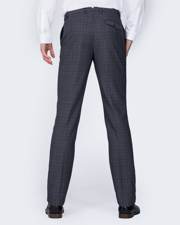 Skopes Witton Slim Fit Tall Trousers (grey/blue check)