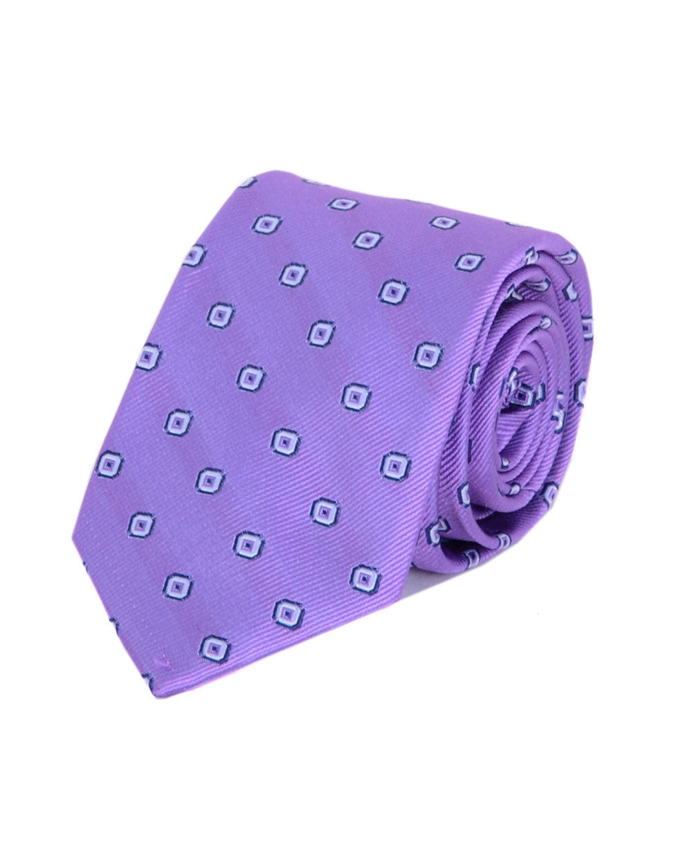 Double Two Silk Extra Long Spotty Tie (lilac)