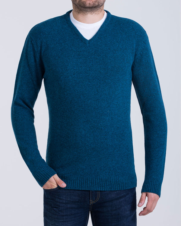 2t Tall Lambswool V-Neck Jumper (mallard)