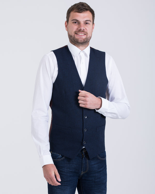 Skopes Ruthin Slim Fit Tall Waistcoat (navy tweed)