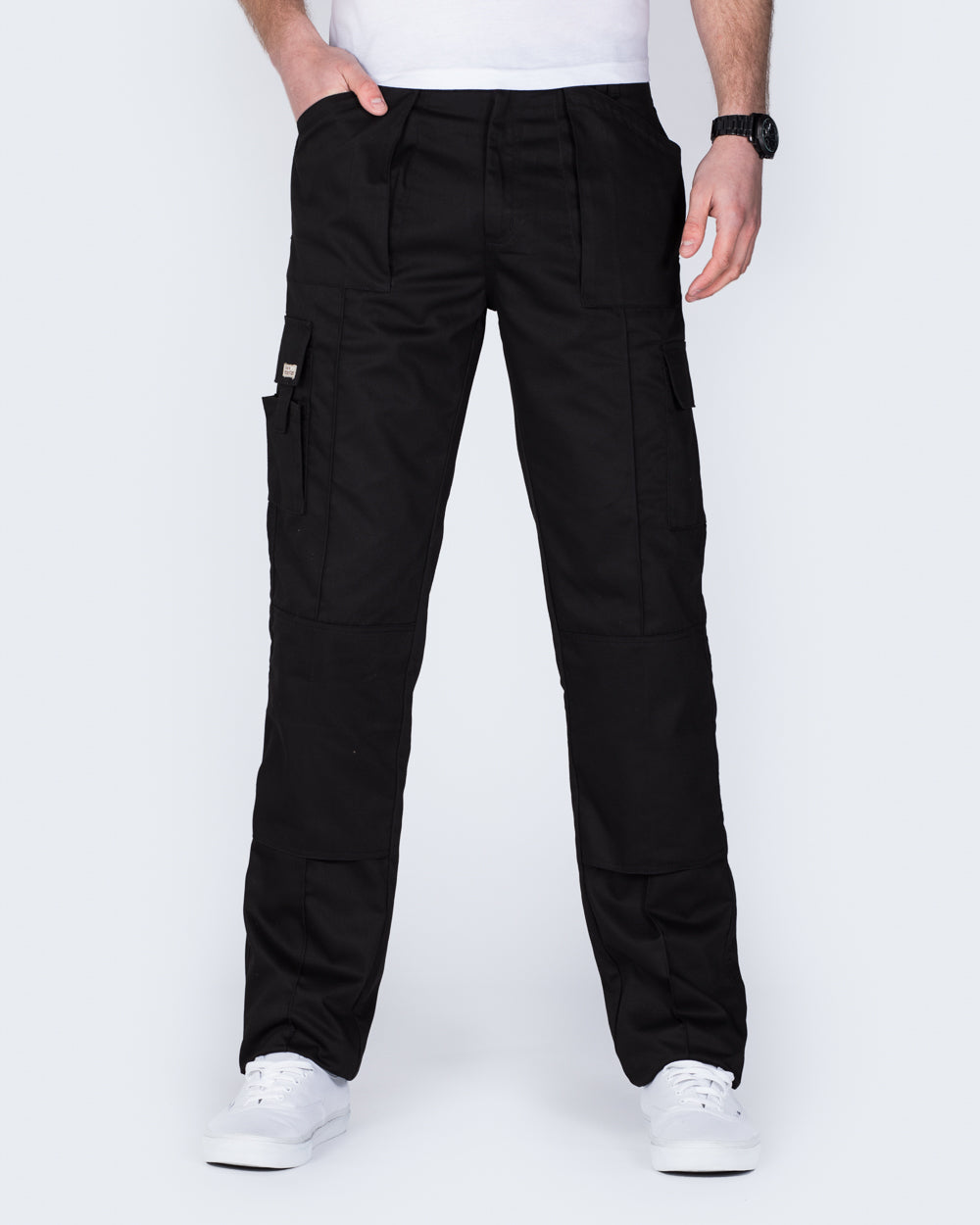 Ed Baxter Multi Pocket Tall Workwear Trousers (black)