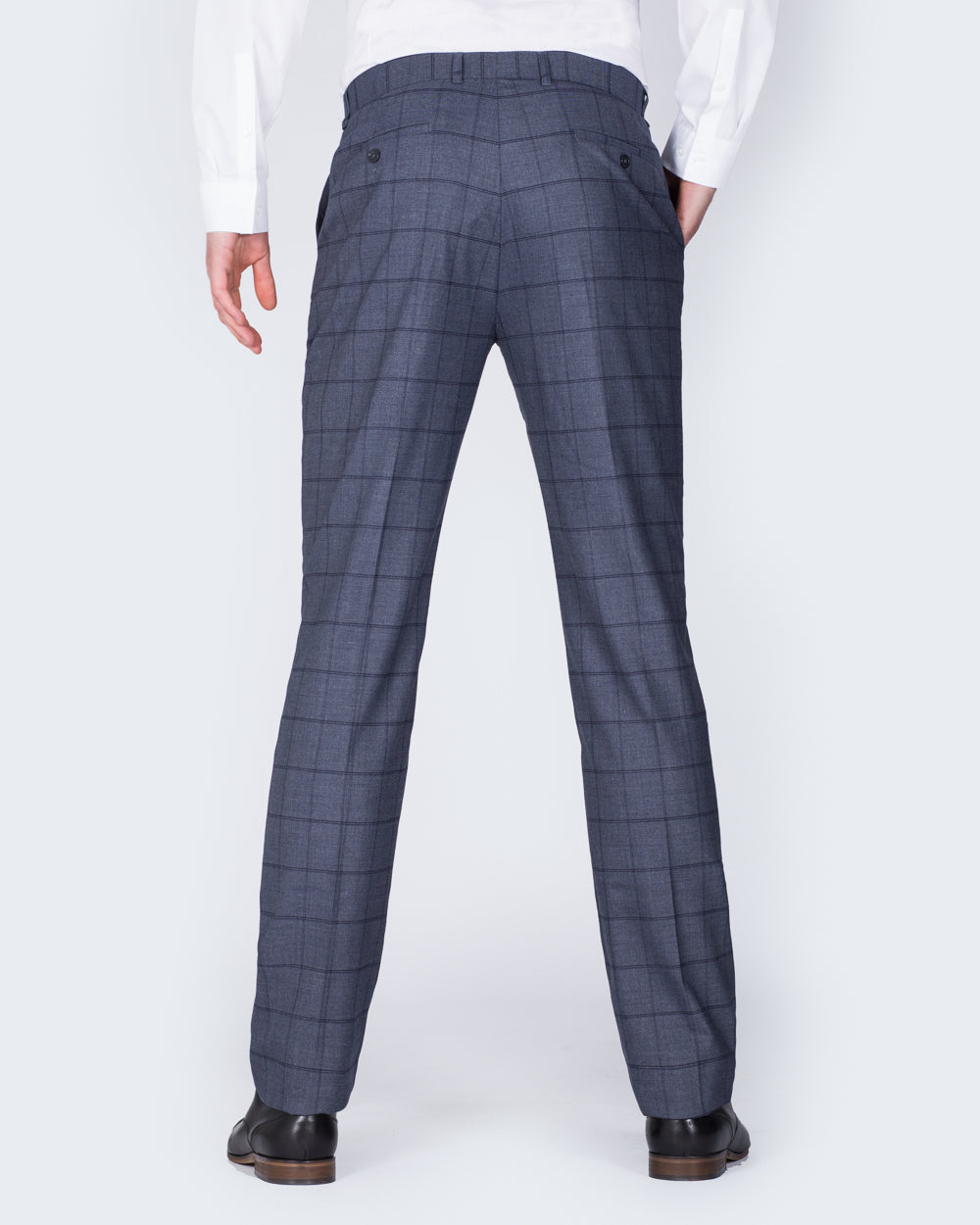 2t Slim Fit Tall Trousers (blue check)-42-40